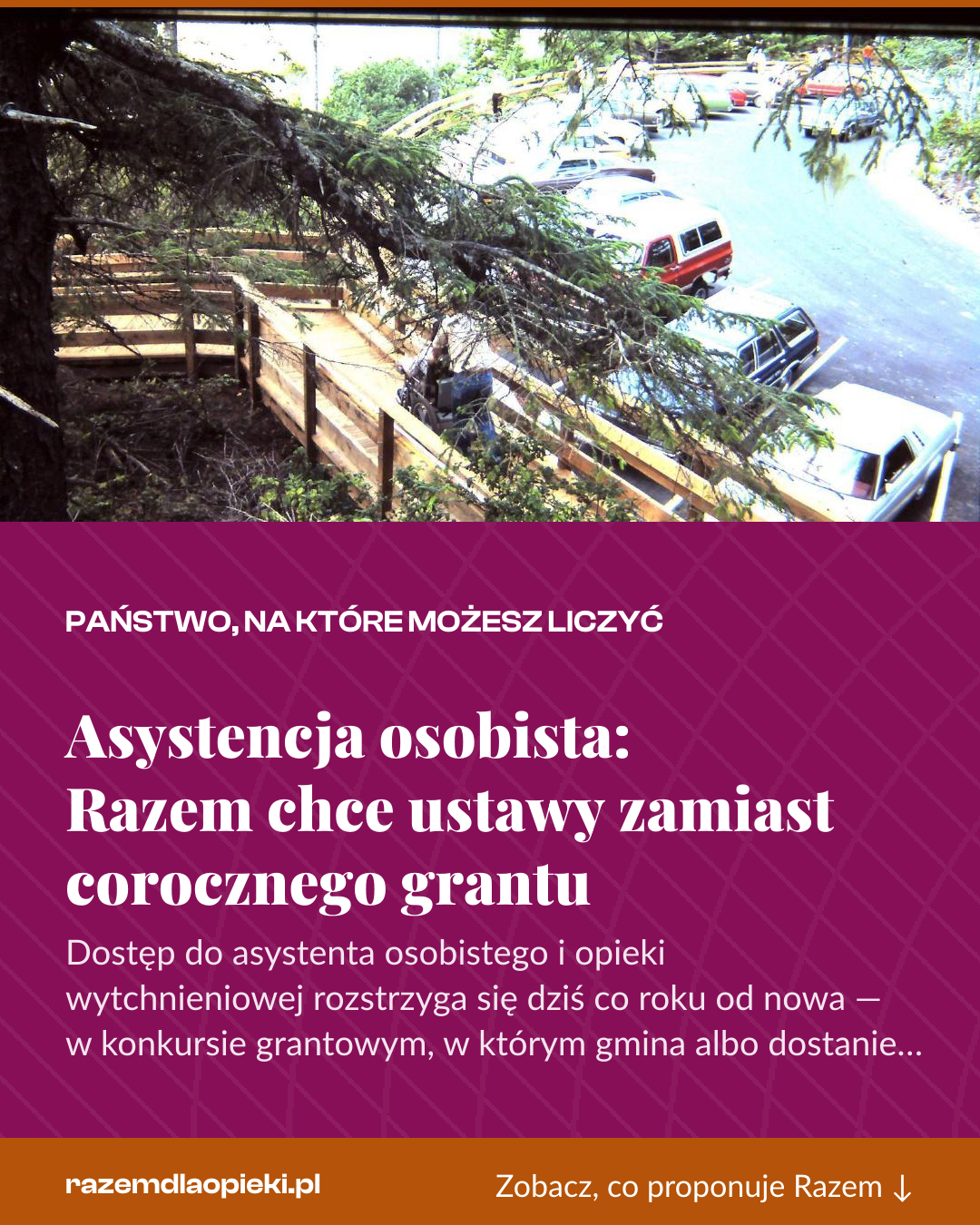 Grafika pionowa do udostępnienia: Asystencja osobista: Razem chce ustawy zamiast corocznego grantu
