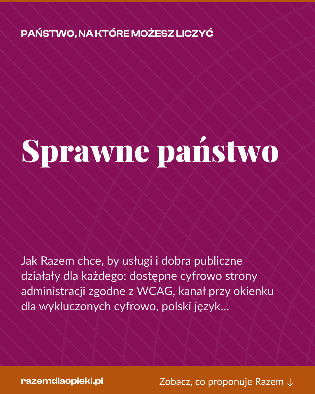 Grafika pionowa do udostępnienia: Sprawne państwo