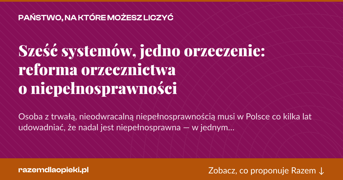 Karta social do udostępnienia: Sześć systemów, jedno orzeczenie: reforma orzecznictwa o niepełnosprawności
