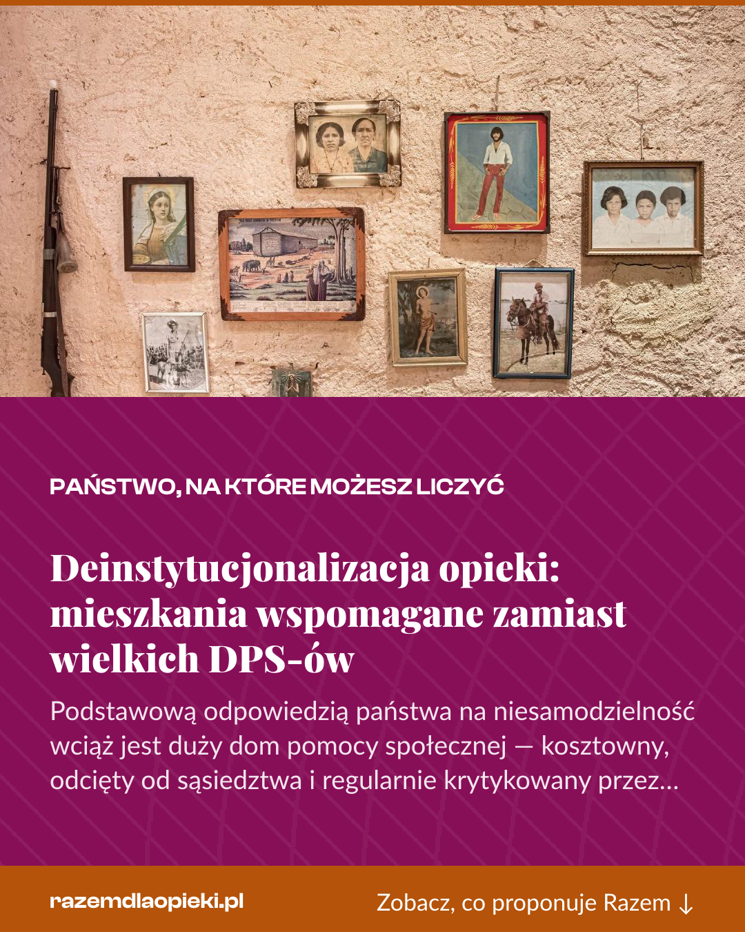 Grafika pionowa do udostępnienia: Deinstytucjonalizacja opieki: mieszkania wspomagane zamiast wielkich DPS-ów
