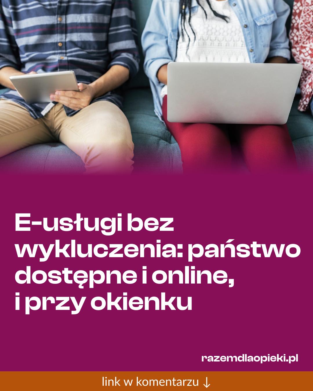 Grafika do udostępnienia: E-usługi bez wykluczenia: państwo dostępne i online, i przy okienku