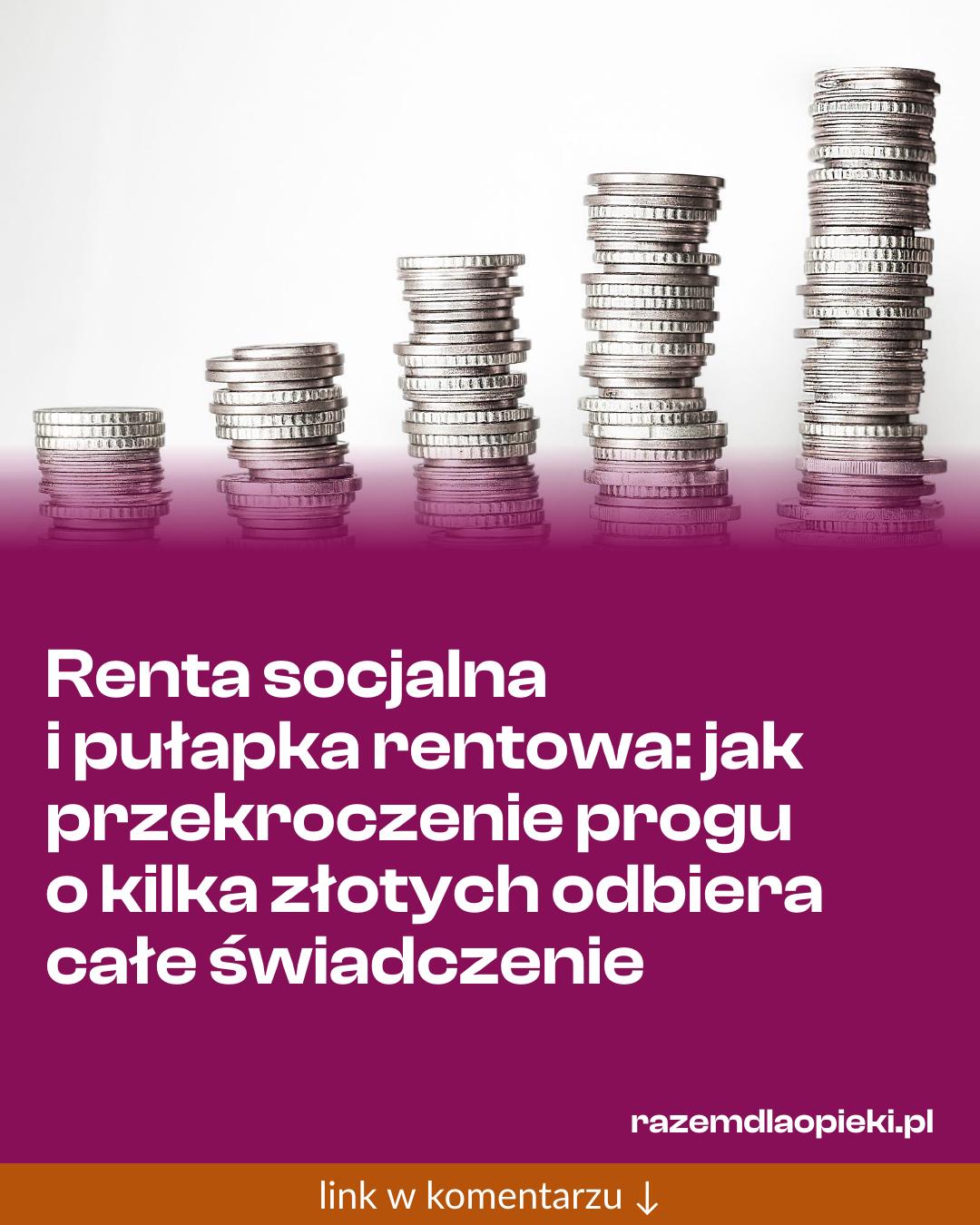 Grafika do udostępnienia: Renta socjalna i pułapka rentowa: jak przekroczenie progu o kilka złotych odbiera całe świadczenie
